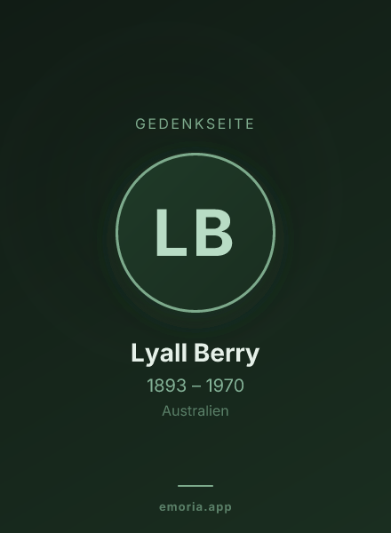 Gedenkportrait von Lyall Berry