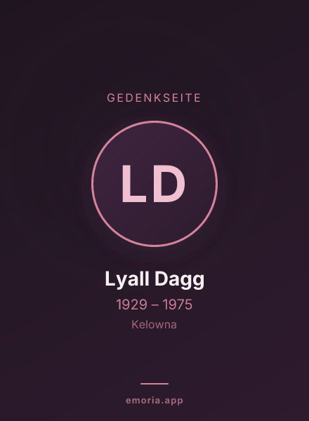 Gedenkportrait von Lyall Dagg