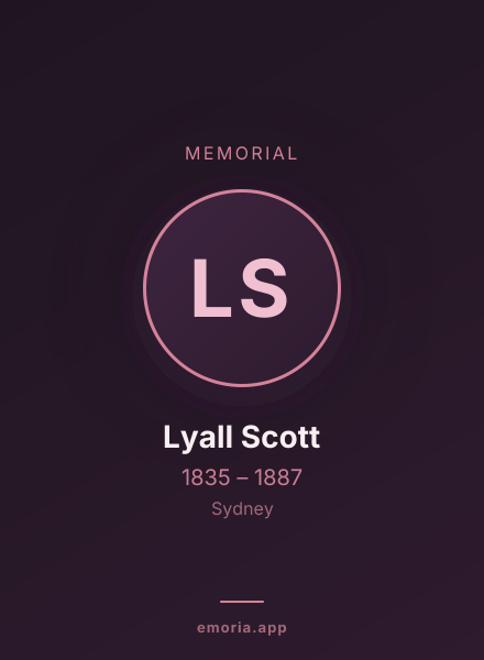 Memorial portrait of Lyall Scott