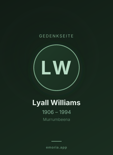 Gedenkportrait von Lyall Williams
