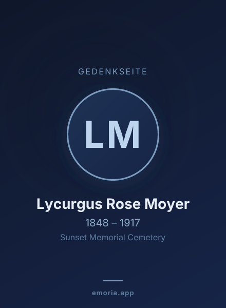 Gedenkportrait von Lycurgus Rose Moyer
