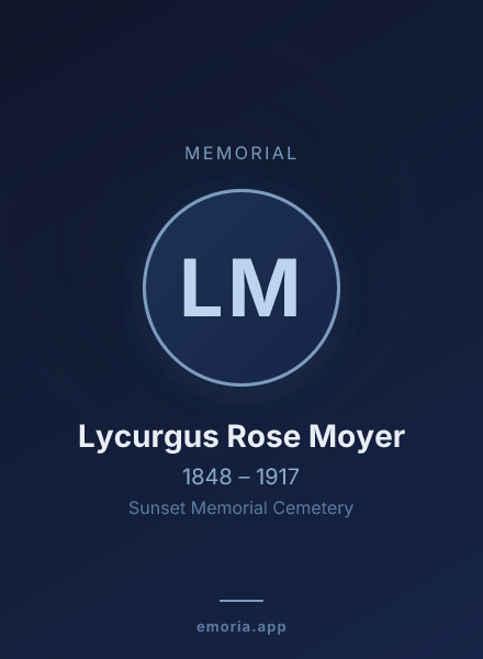 Memorial portrait of Lycurgus Rose Moyer