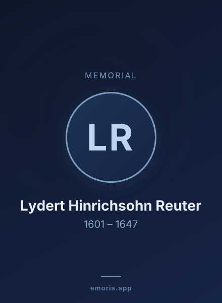 Memorial portrait of Lydert Hinrichsohn Reuter
