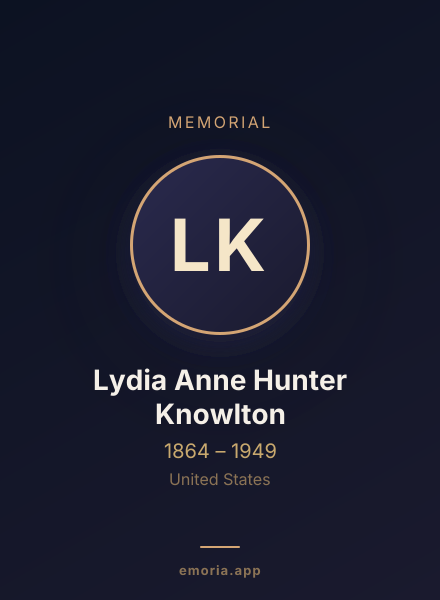 Memorial portrait of Lydia Anne Hunter Knowlton