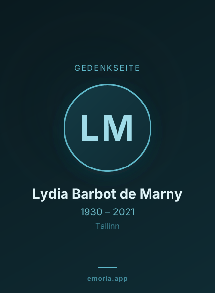 Gedenkportrait von Lydia Barbot de Marny