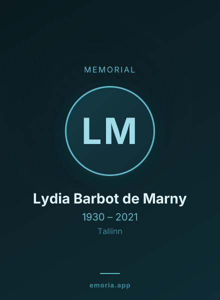 Memorial portrait of Lydia Barbot de Marny