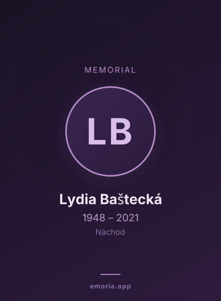 Memorial portrait of Lydia Baštecká