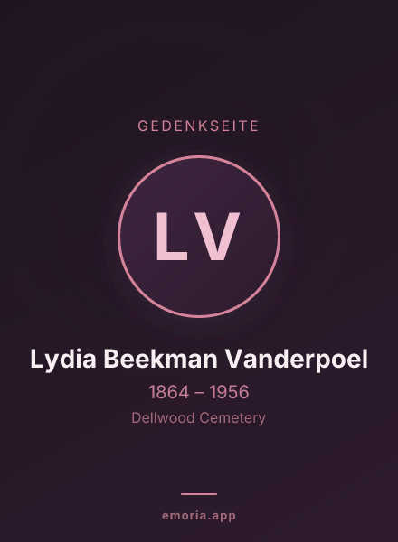 Gedenkportrait von Lydia Beekman Vanderpoel