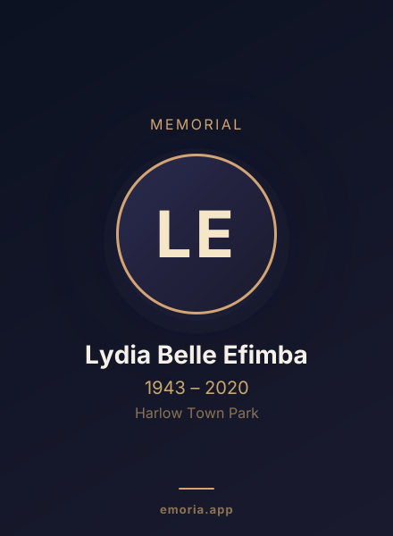Memorial portrait of Lydia Belle Efimba