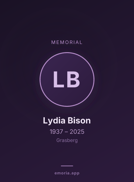 Memorial portrait of Lydia Bison
