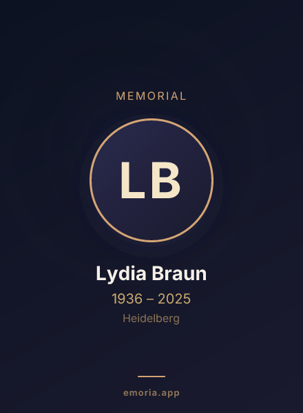 Memorial portrait of Lydia Braun