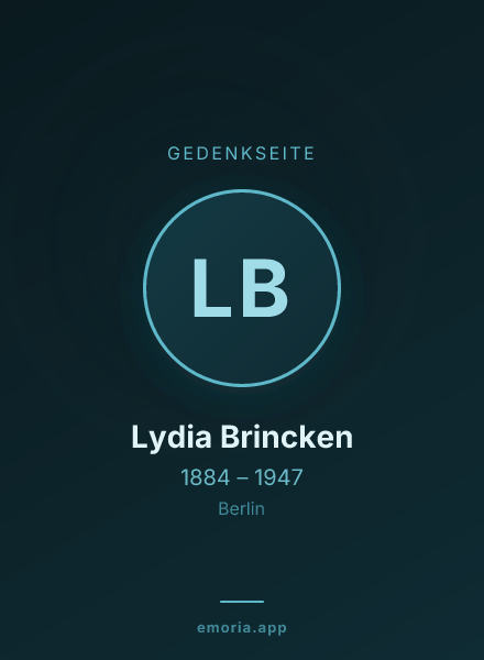 Gedenkportrait von Lydia Brincken