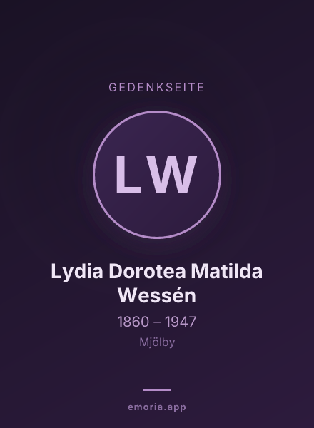 Gedenkportrait von Lydia Dorotea Matilda Wessén