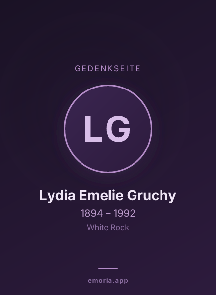 Gedenkportrait von Lydia Emelie Gruchy