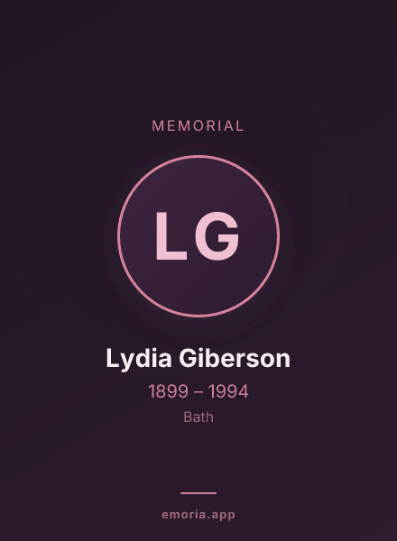 Memorial portrait of Lydia Giberson