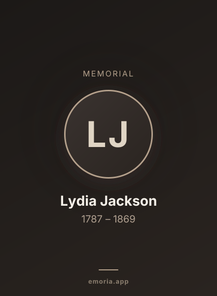 Memorial portrait of Lydia Jackson