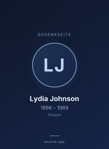 Gedenkportrait von Lydia Johnson
