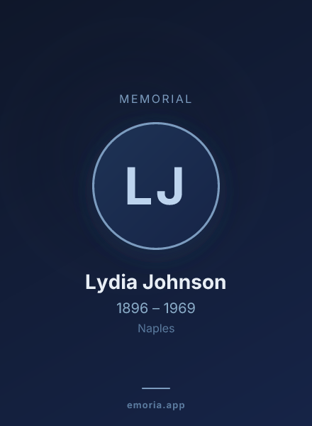 Memorial portrait of Lydia Johnson