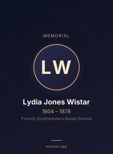 Memorial portrait of Lydia Jones Wistar