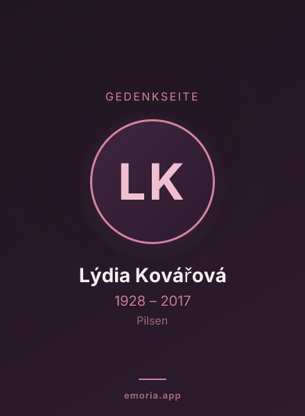 Gedenkportrait von Lýdia Kovářová