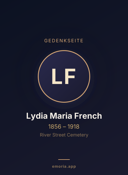 Gedenkportrait von Lydia Maria French