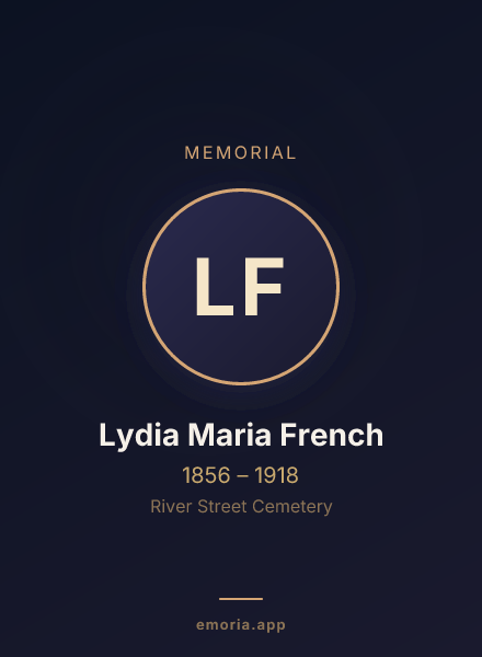 Memorial portrait of Lydia Maria French