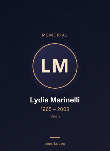 Memorial portrait of Lydia Marinelli
