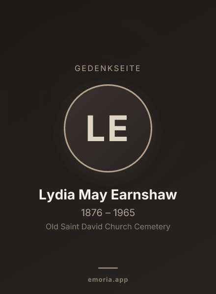 Gedenkportrait von Lydia May Earnshaw