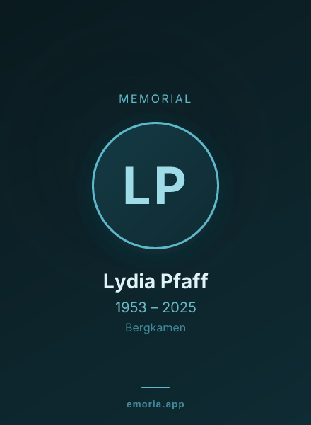 Memorial portrait of Lydia Pfaff