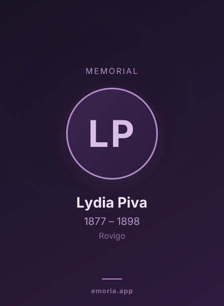 Memorial portrait of Lydia Piva