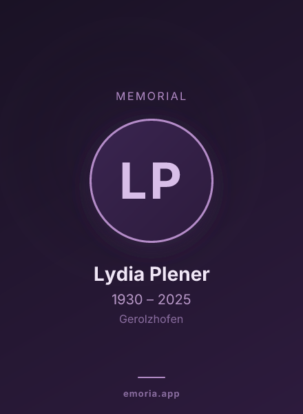 Memorial portrait of Lydia Plener