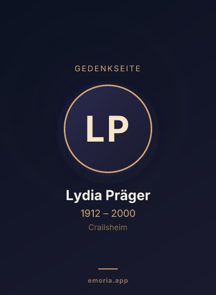 Gedenkportrait von Lydia Präger