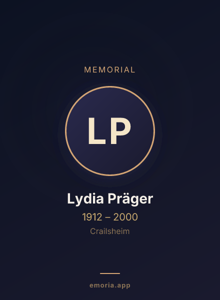 Memorial portrait of Lydia Präger