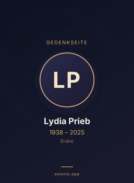 Gedenkportrait von Lydia Prieb