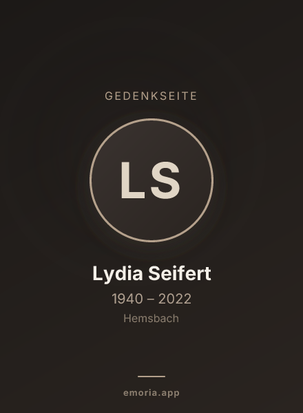 Gedenkportrait von Lydia Seifert