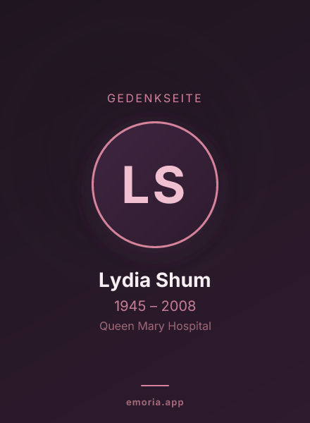 Gedenkportrait von Lydia Shum