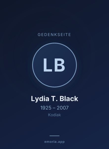 Gedenkportrait von Lydia T. Black