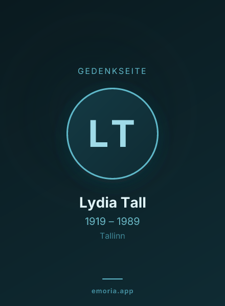 Gedenkportrait von Lydia Tall