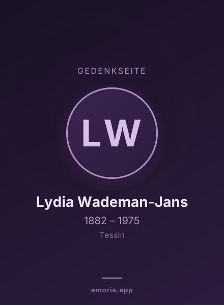 Gedenkportrait von Lydia Wademan-Jans
