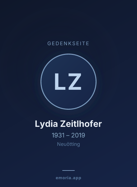 Gedenkportrait von Lydia Zeitlhofer