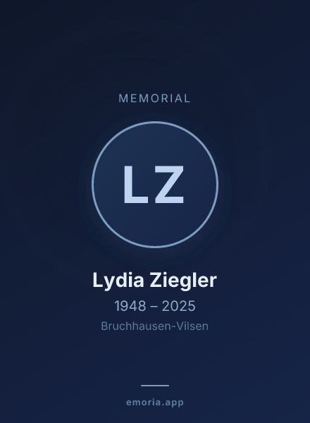 Memorial portrait of Lydia Ziegler