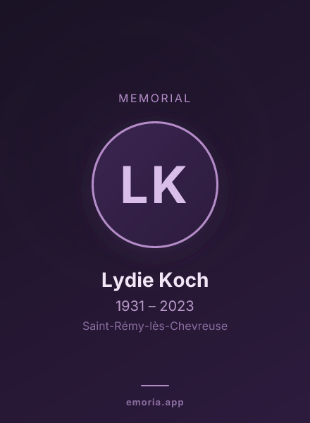 Memorial portrait of Lydie Koch