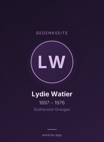 Gedenkportrait von Lydie Watier