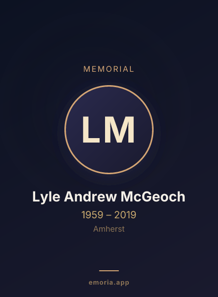 Memorial portrait of Lyle Andrew McGeoch