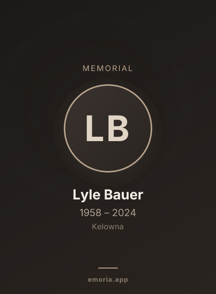 Memorial portrait of Lyle Bauer