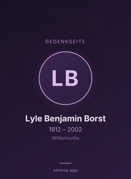 Gedenkportrait von Lyle Benjamin Borst
