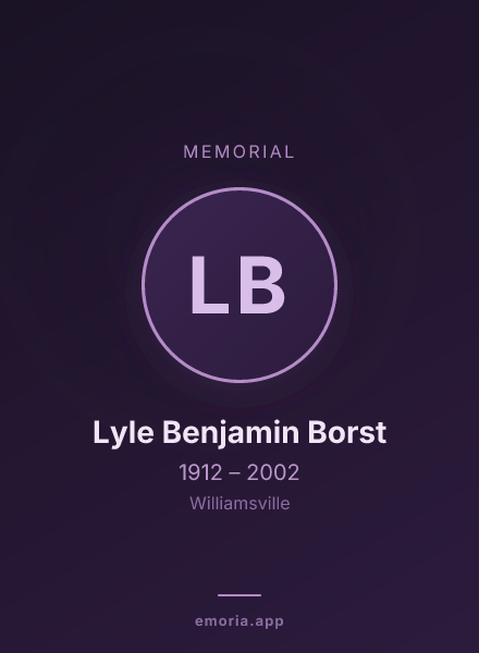 Memorial portrait of Lyle Benjamin Borst