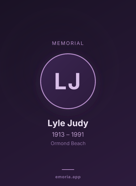 Memorial portrait of Lyle Judy