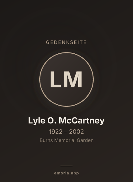 Gedenkportrait von Lyle O. McCartney