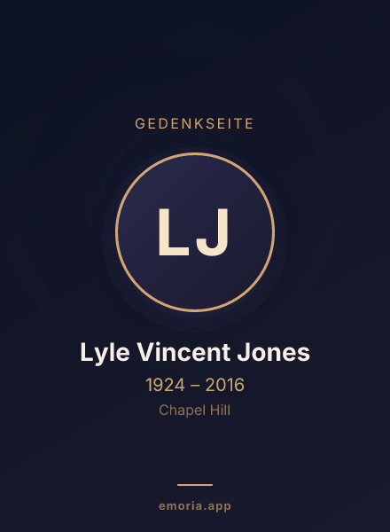 Gedenkportrait von Lyle Vincent Jones